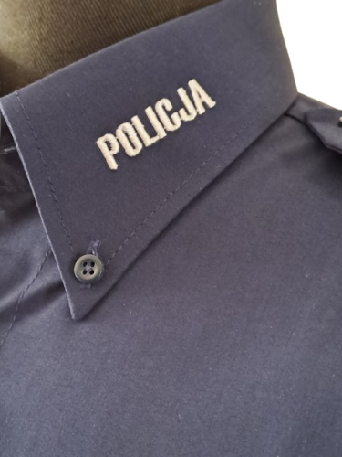 Koszula policyjna z długim rękawem - granatowa
