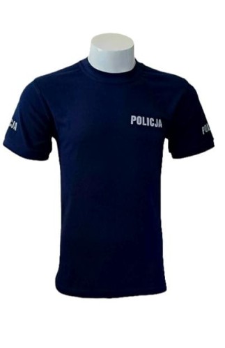 Koszulka t-shirt Policja bawełniana, granatowa. Regulaminowa.