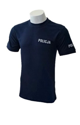 Koszulka t-shirt Policja bawełniana, granatowa. Regulaminowa.
