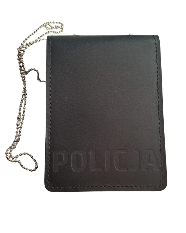Etui skórzane na legitymacje  - napis Policja