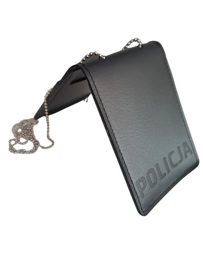 Etui skórzane na legitymacje  - napis Policja